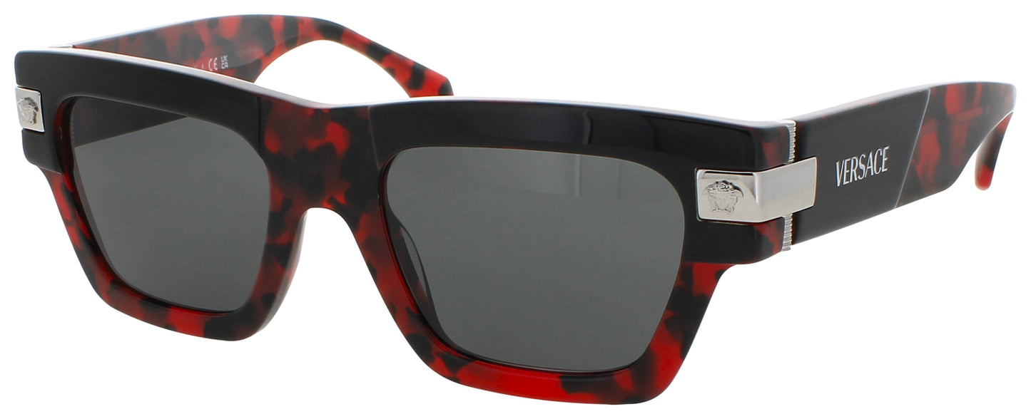 VERSACE 0VE4464 Frame RED HAVANA Lens DARK GREY