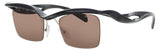 PRADA PR A15S Frame SHINY BLACK Lens DARK BROWN