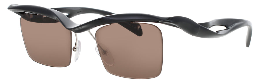 PRADA PR A15S Frame SHINY BLACK Lens DARK BROWN