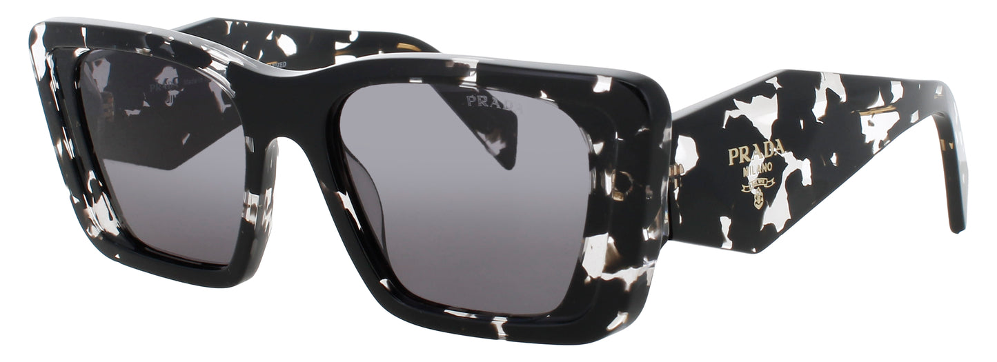 PRADA PR 08YS Frame BLACK CRYSTAL TORTOISE Lens POLARIZED DARK GREY