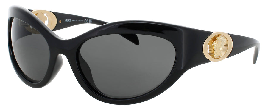 VERSACE 0VE4485 Frame BLACK/GOLD Lens SMOKE