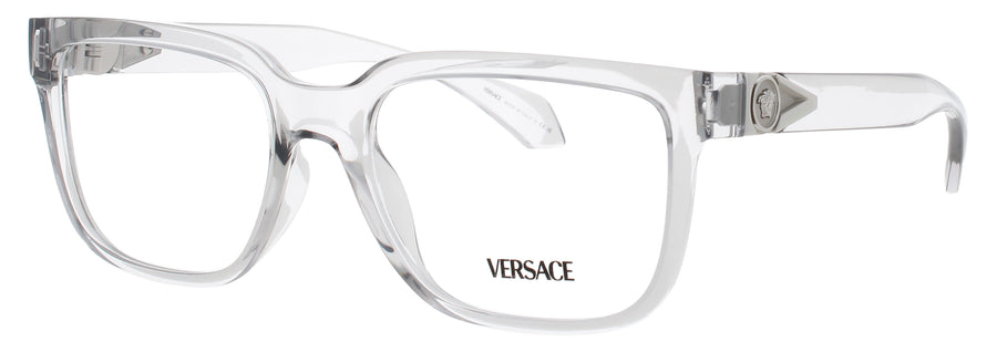 VERSACE 0VE3377U Frame TRANSPARENT SILVER Lens DEMO