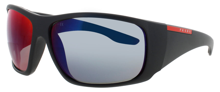 PRADA PS 04VS Frame MATTE BLACK Lens RED BLUE MIRROR
