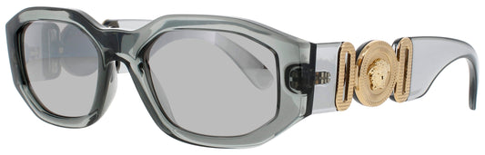 VERSACE VE4361 Frame TRANSPARENT GREY Lens LIGHT GREY MIRROR SILVER