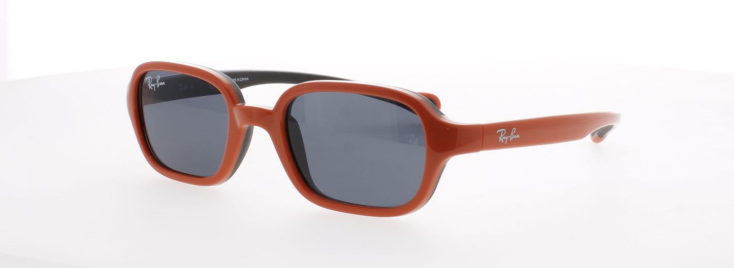 RAY BAN 0RJ9074S Frame ORANGE ON RUBBER BLACK Lens DAR GREY