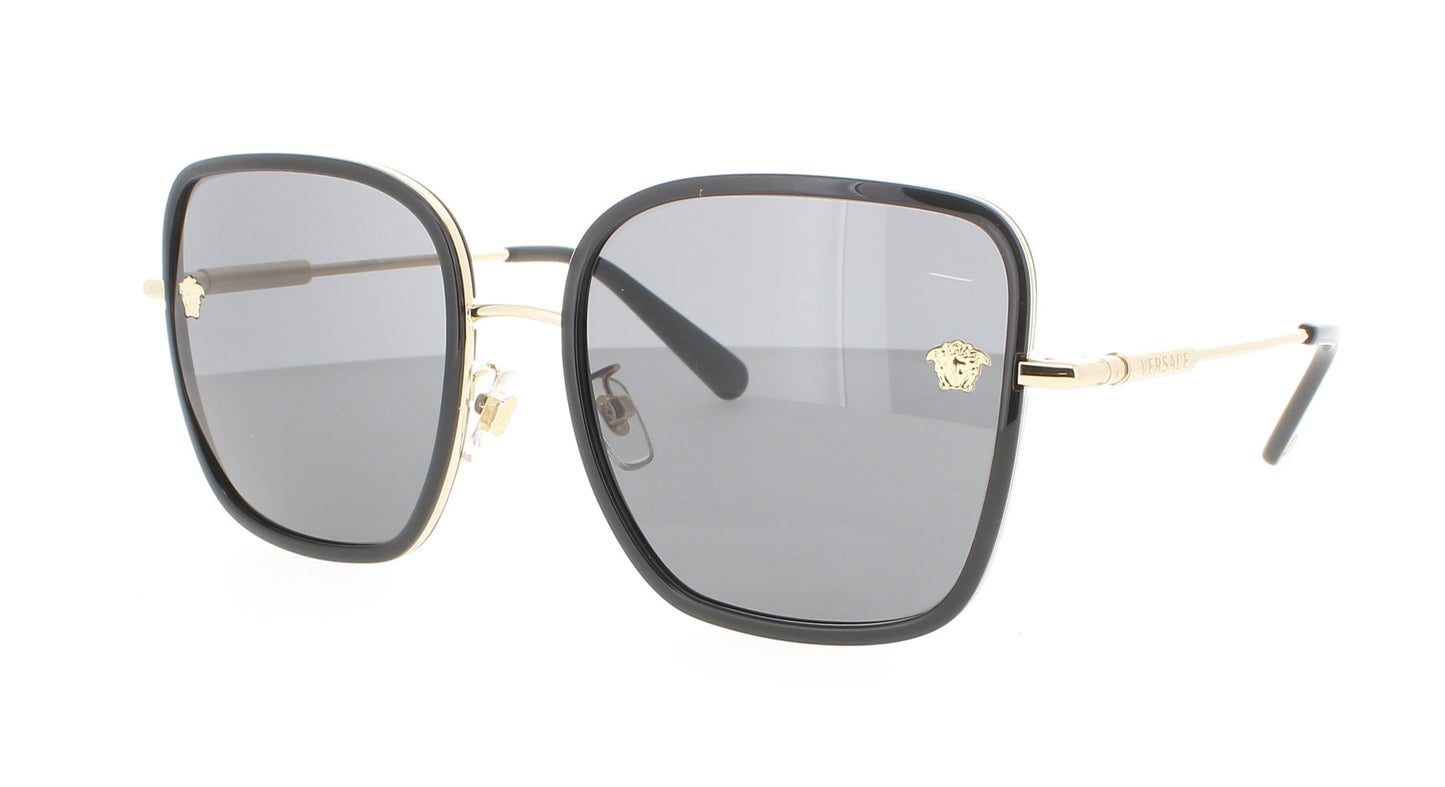 VERSACE 0VE2247D Frame BLACK/GOLD Lens DARK GREY