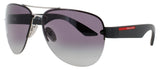 PRADA PS 55YS Frame SILVER Lens GREY GRADIENT