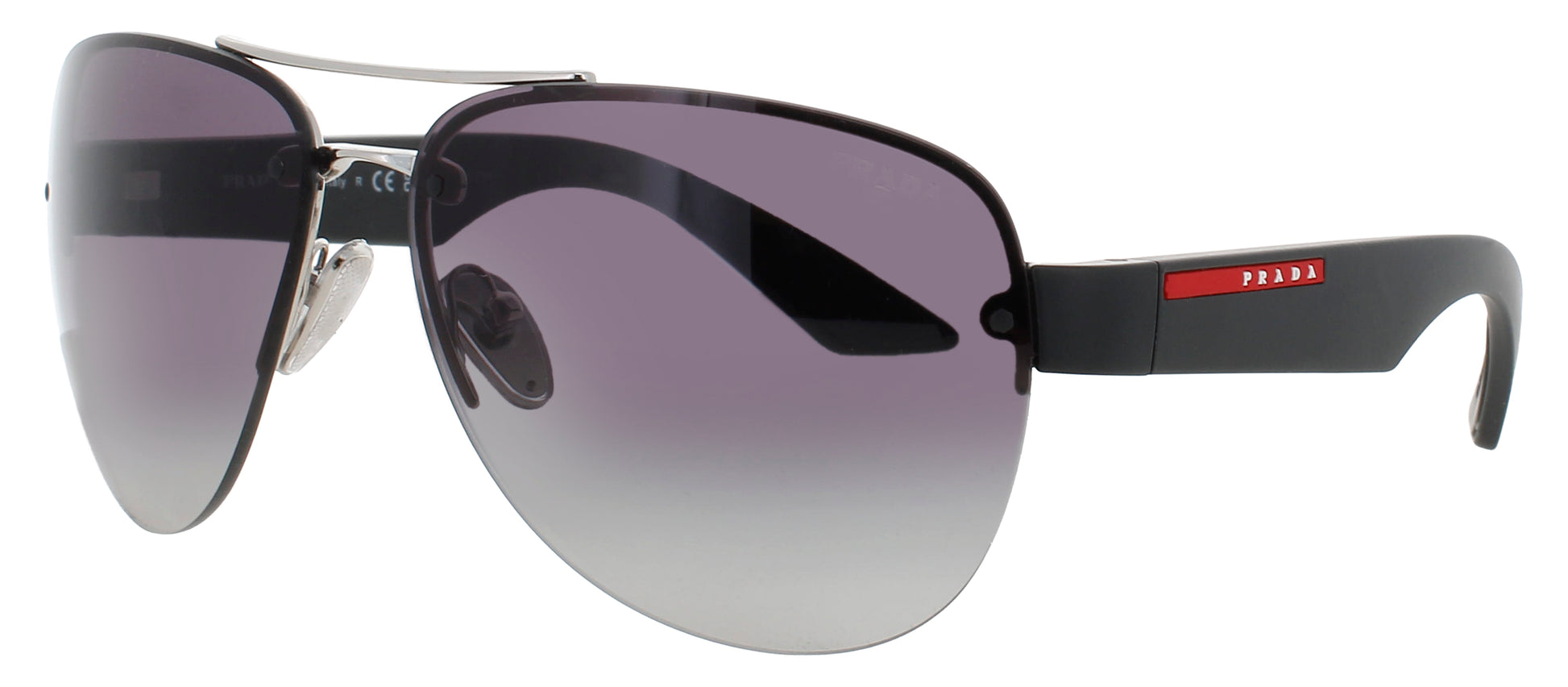 PRADA PS 55YS Frame SILVER Lens GREY GRADIENT