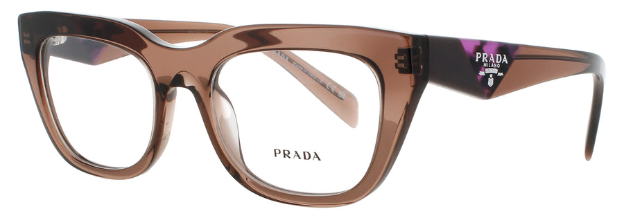 PRADA PR A06V Frame TRANSPARENT BROWN Lens DEMO