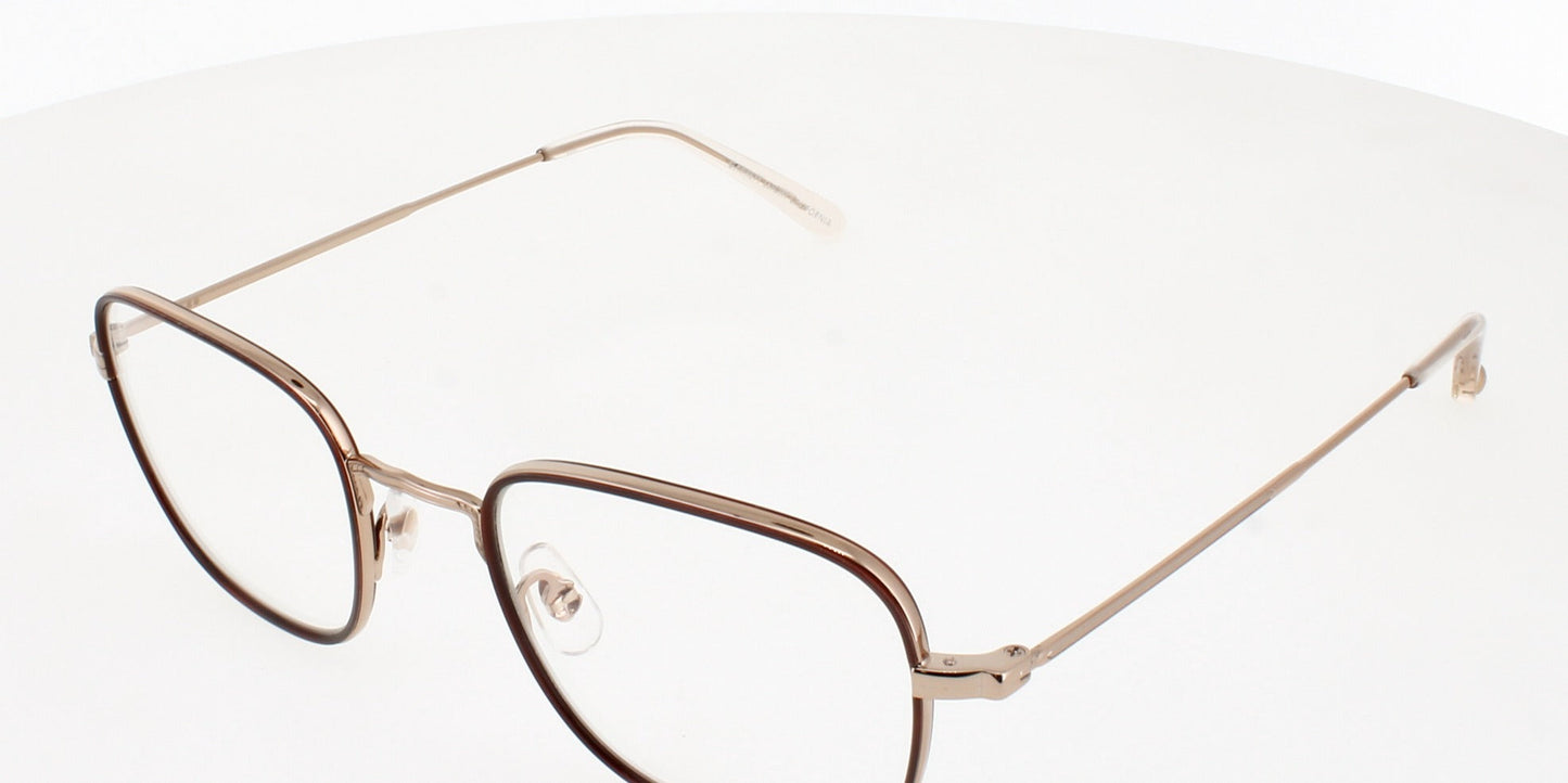 GARRETT LEIGHT PRESTON Frame BRICK-ROSE GOLD-NUDE Lens DEMO