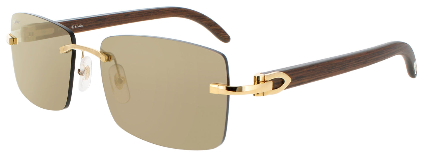 CARTIER CT0012RS Frame GOLD BROWN Lens GREY