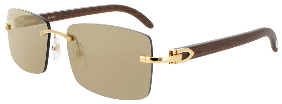 CARTIER CT0012RS Frame GOLD BROWN Lens GREY