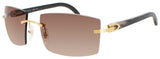 CARTIER CT0021RS Frame GOLD BLACK Lens BROWN