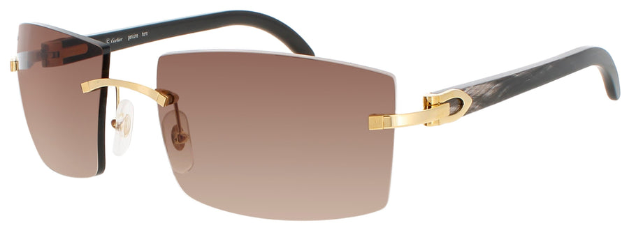 CARTIER CT0021RS Frame GOLD BLACK Lens BROWN