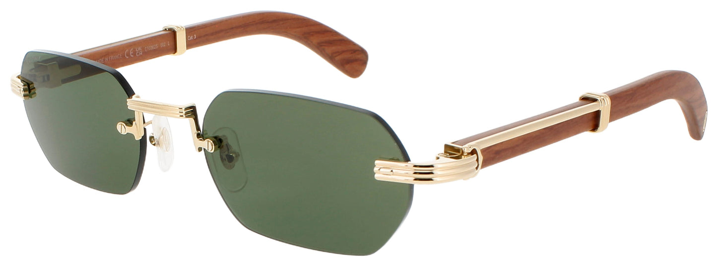CARTIER CT0362S Frame GOLD BROWN Lens GREEN