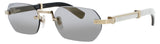 CARTIER CT0362S Frame  GOLD / WHITE HORN Lens SMOKE GOLD MIRROR