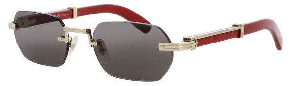 CARTIER CT0362S Frame GOLD / RED WOOD Lens SMOKE RED MIRROR