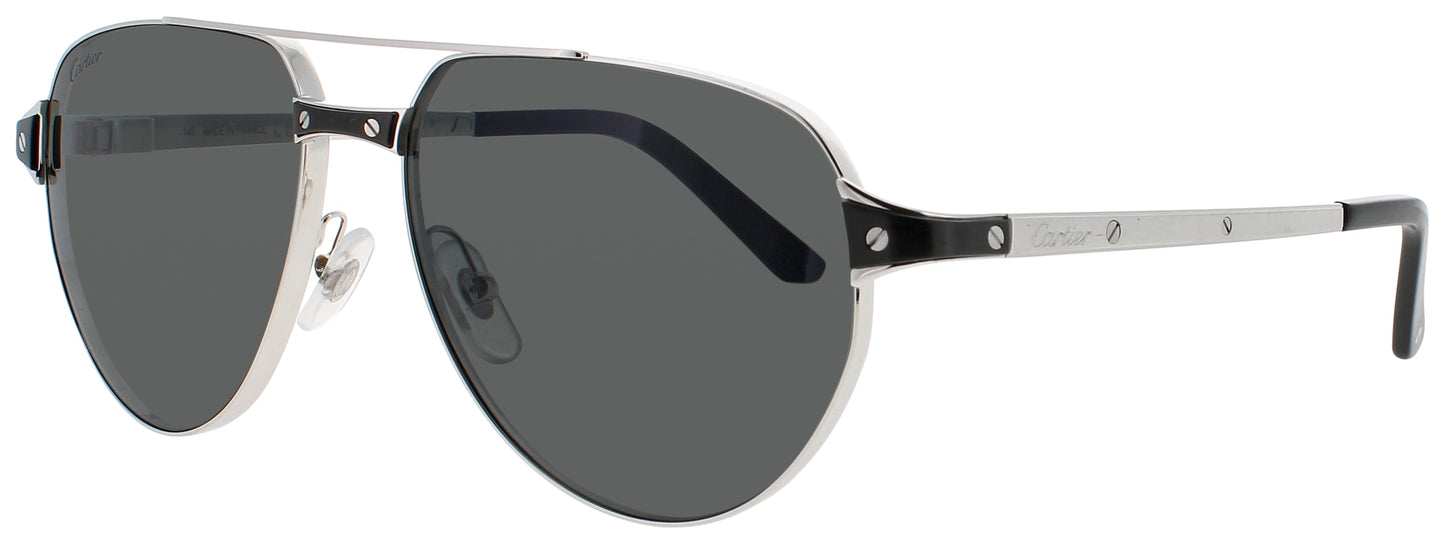 CARTIER CT0425S Frame SILVER Lens GREY POLARIZED