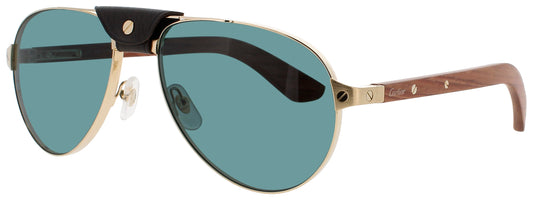CARTIER CT0495S Frame GOLD Lens GREEN POLARIZED