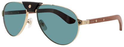 CARTIER CT0495S Frame GOLD Lens GREEN POLARIZED
