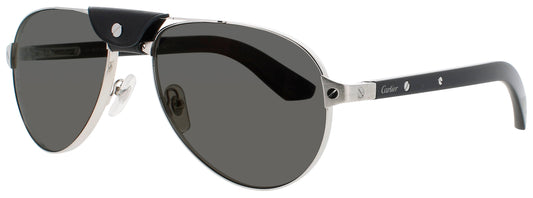 CARTIER CT0495S Frame SILVER Lens SMOKE POLARIZED