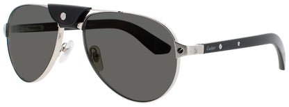CARTIER CT0495S Frame SILVER Lens SMOKE POLARIZED