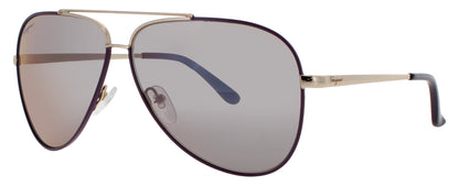 SALVATORE FERRAGAMO SF131S Frame SHINY LIGHT GOLD / PURPLE Lens PURPLE / GREY GRADIENT