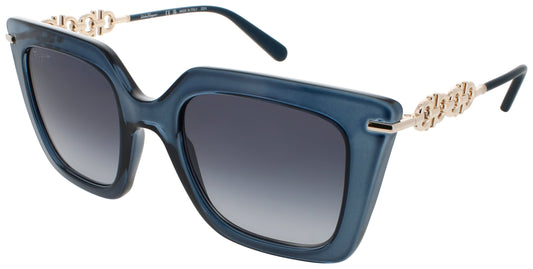 SALVATORE FERRAGAMO SF1041S Frame TRANSPARENT BLUE Lens BLUE GRADIENT
