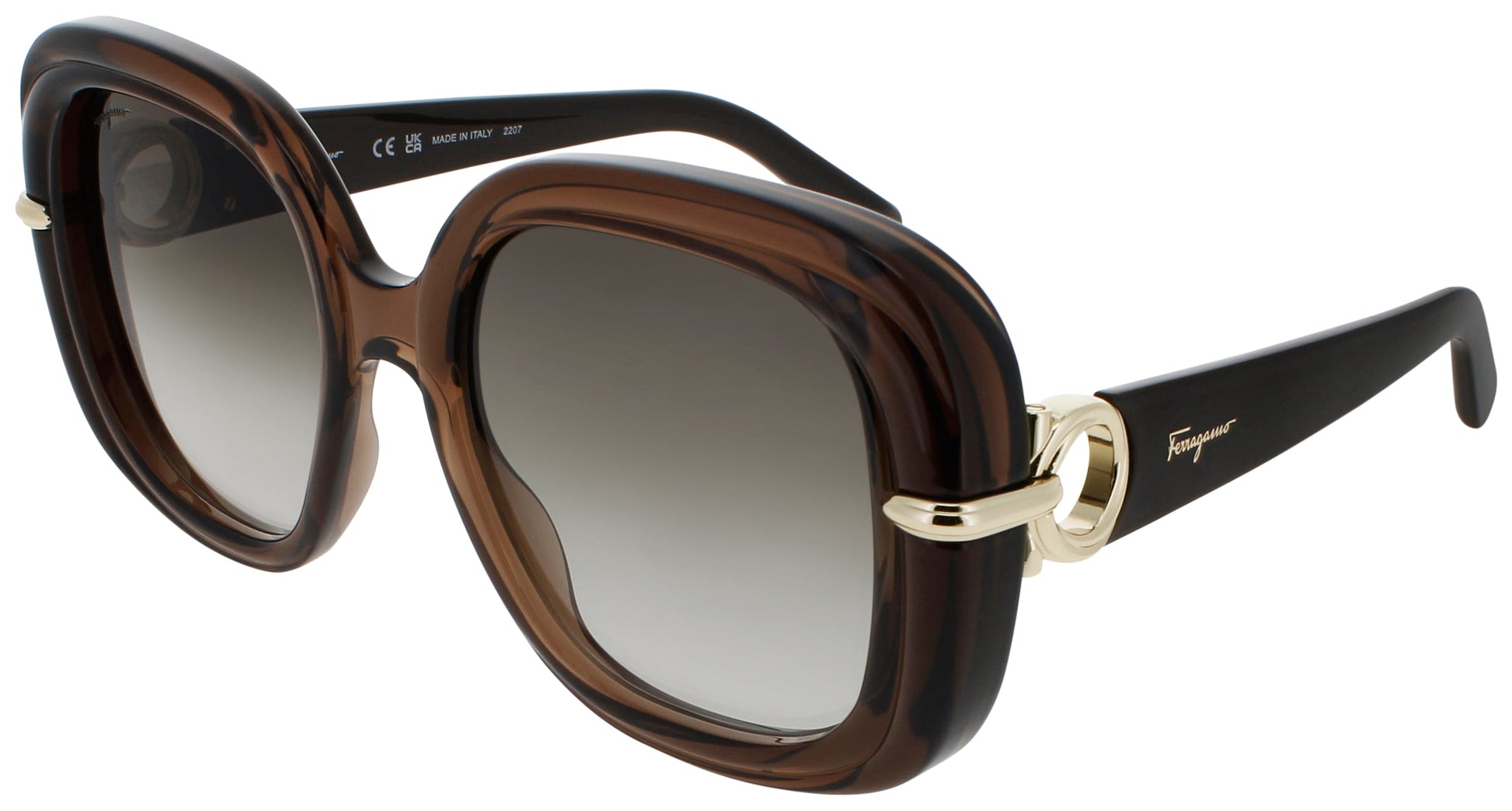 SALVATORE FERRAGAMO SF1058S Frame TRANSPARENT BROWN Lens GREY GRADIENT
