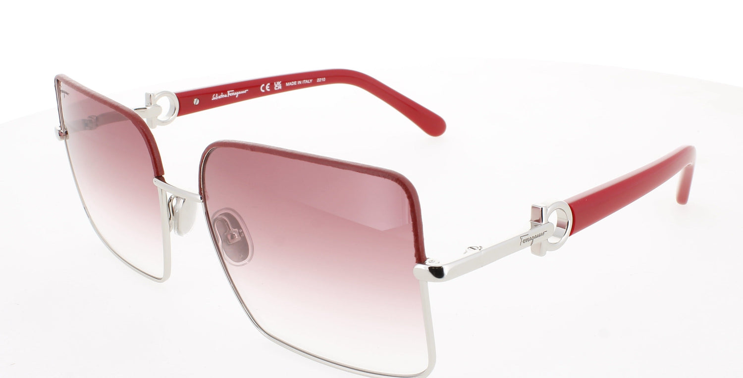 SALVATORE FERRAGAMO SF302SL Frame SILVER/BURGUNDY Lens BURGUNDY GRADIENT