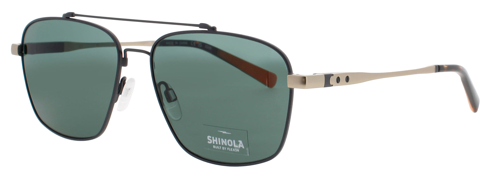 FLEXON SHINOLA SH2100S Frame GUNMETAL/GOLD Lens GREEN