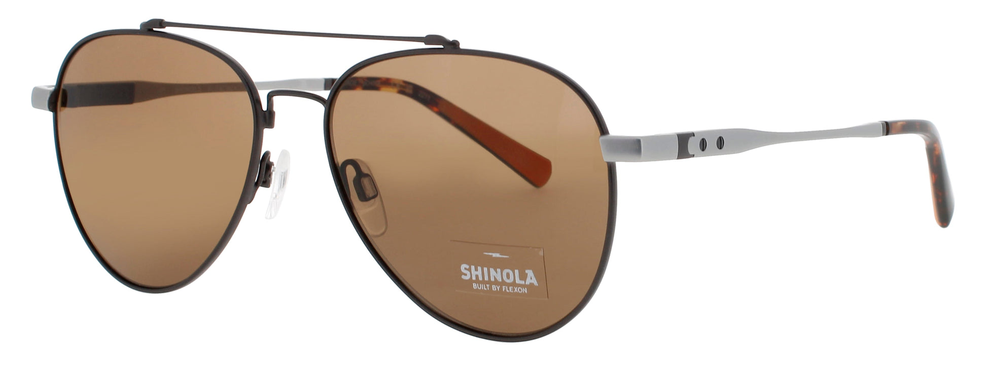 FLEXON SHINOLA SH2101S Frame GUNMETAL/SILVER Lens BROWN
