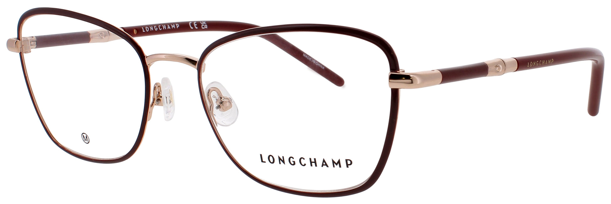 LONGCHAMP LO2155 Frame ROSE GOLD/BURGUNDY Lens DEMO