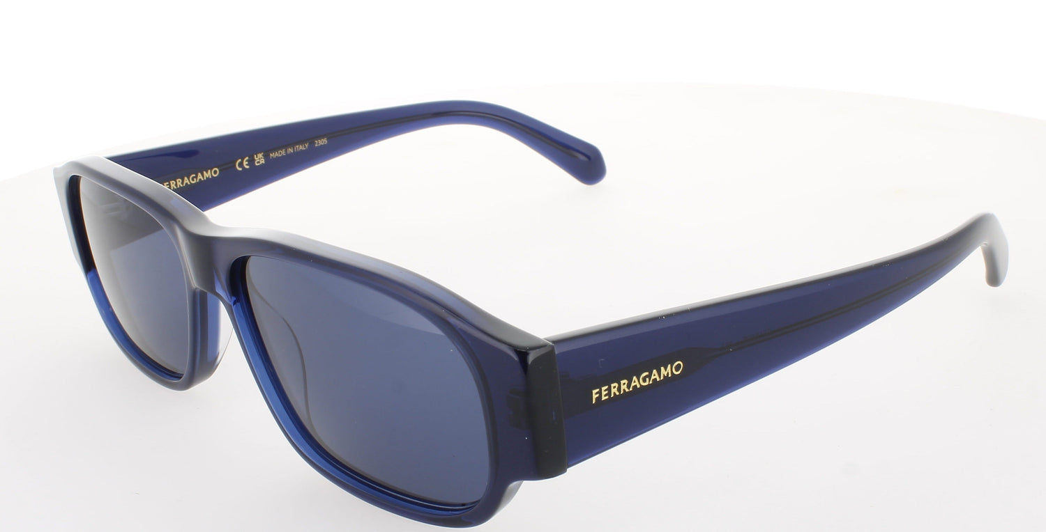 SALVATORE FERRAGAMO SF1109S Frame TRANSPARENT BLUE Lens BLUE