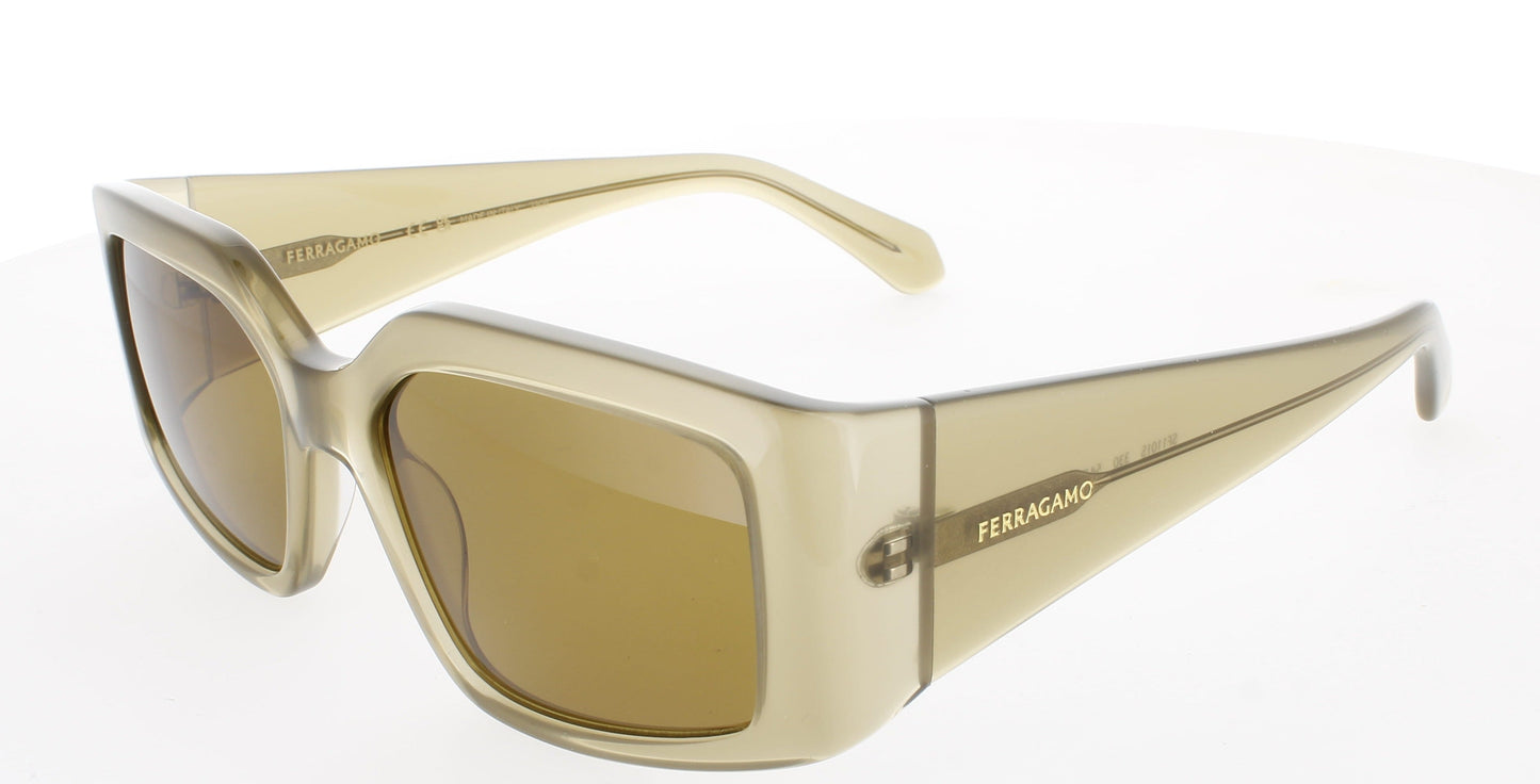 SALVATORE FERRAGAMO SF1101S Frame OPALINE OLIVE Lens BROWN