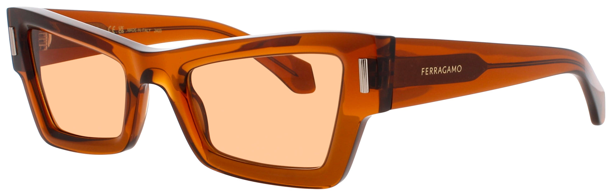 SALVATORE FERRAGAMO SF2006S Frame TRANSPARENT BROWN Lens SOLID BROWN
