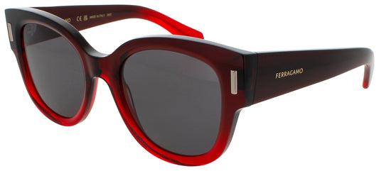 SALVATORE FERRAGAMO SF2007S Frame GRADIENT TRANSPARENT DARK RED Lens GREY