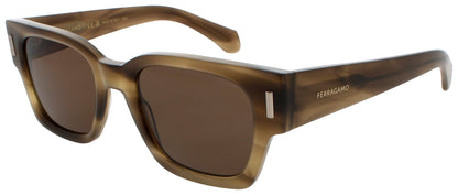 SALVATORE FERRAGAMO SF2010S Frame STRIPED KHAKI Lens BROWN