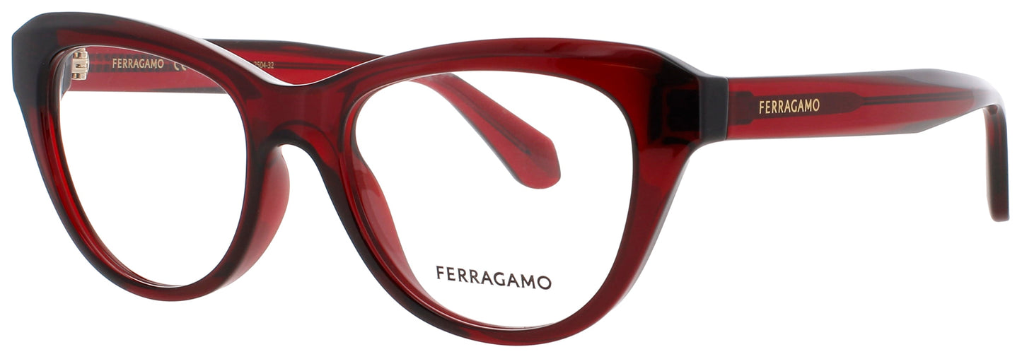 SALVATORE FERRAGAMO SF2989 Frame TRANSPARENT RED Lens DEMO