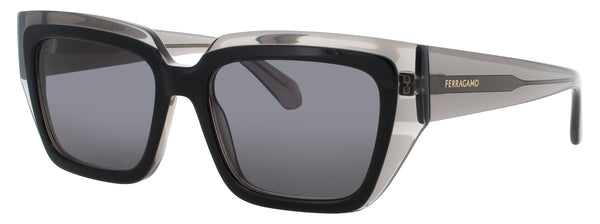 SALVATORE FERRAGAMO SF2002S Frame TRANSPARENT GREY/BLACK Lens SMOKE