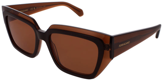 SALVATORE FERRAGAMO SF2002S Frame TRANSPARENT BROWN Lens BROWN