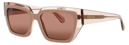 SALVATORE FERRAGAMO SF2002S Frame TRANSPARENT NUDE/ROSE Lens BROWN
