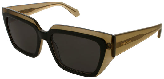 SALVATORE FERRAGAMO SF2002S Frame TRANSPARENT KHAKI Lens GREEN