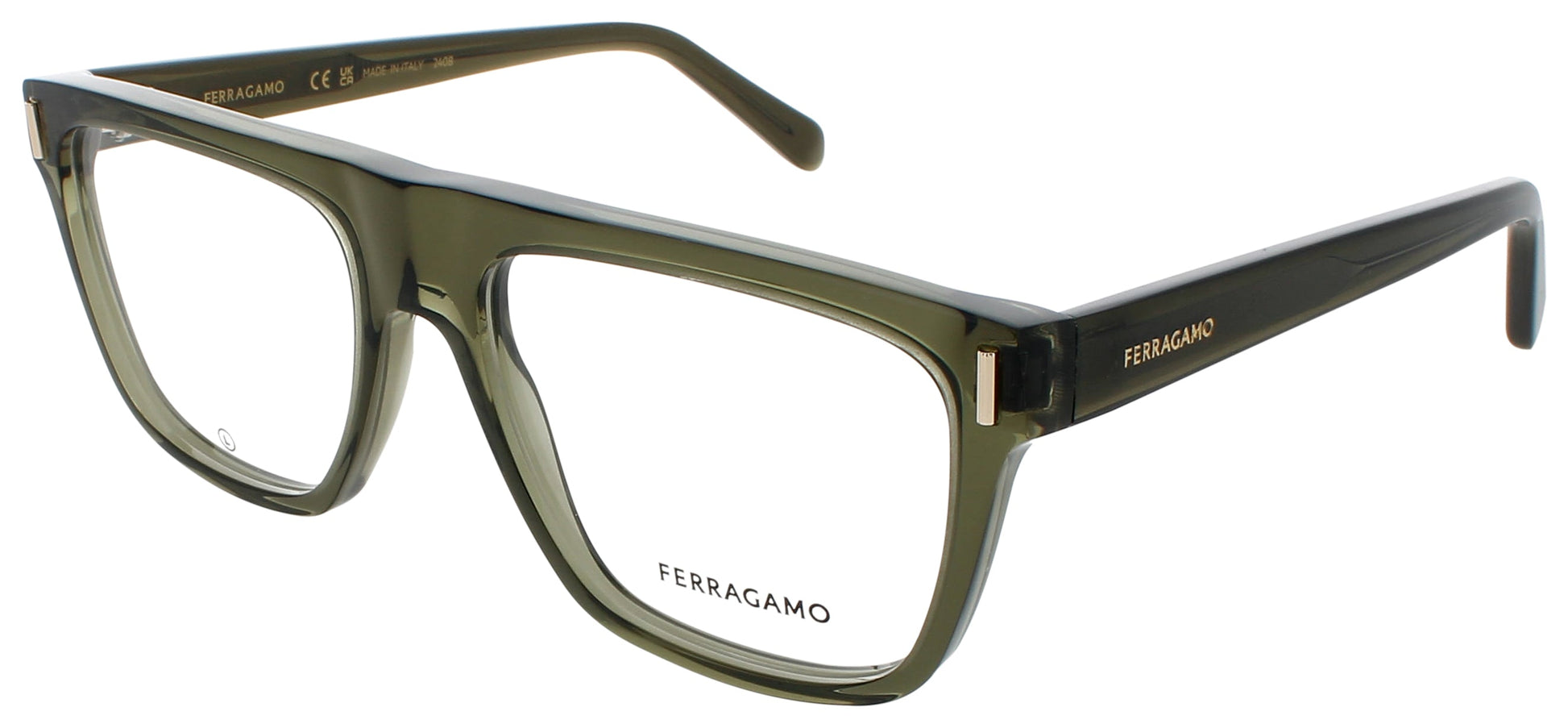 SALVATORE FERRAGAMO SF2997 Frame TRANSPARENT GREEN Lens DEMO