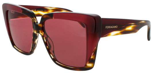 SALVATORE FERRAGAMO SF1060SN Frame STRIPED BROWN Lens RED