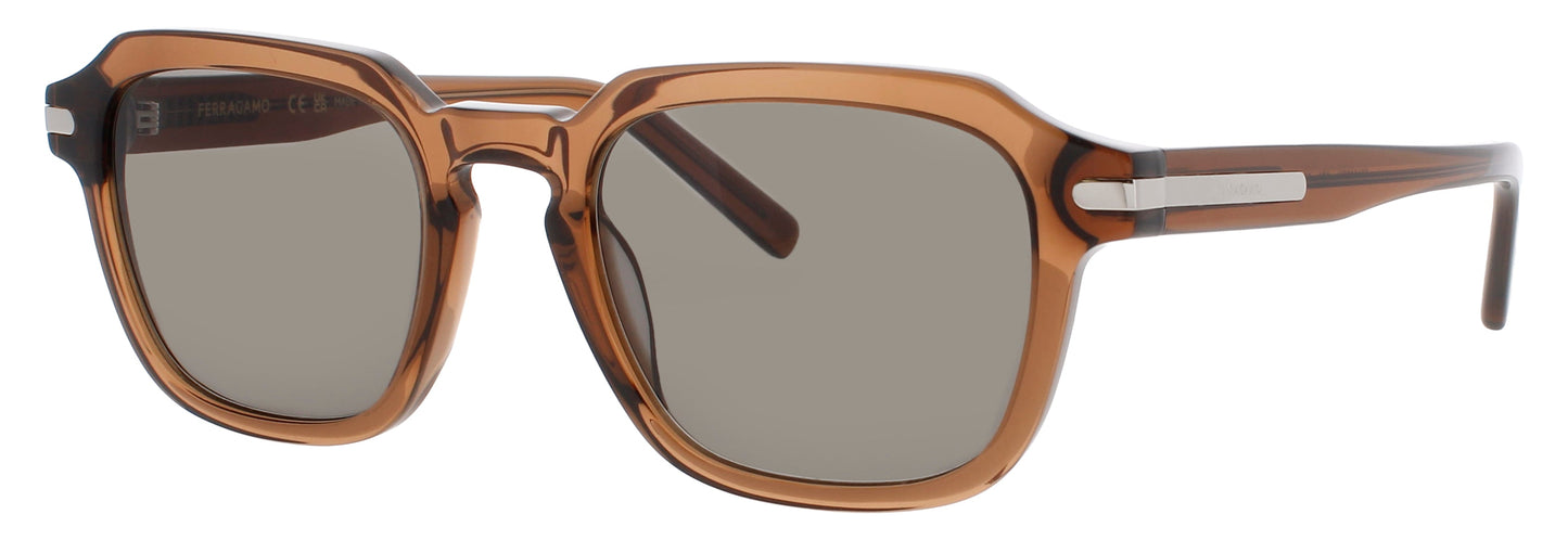 SALVATORE FERRAGAMO SF1089SN Frame TRANSPARENT BROWN Lens SOLID GREY