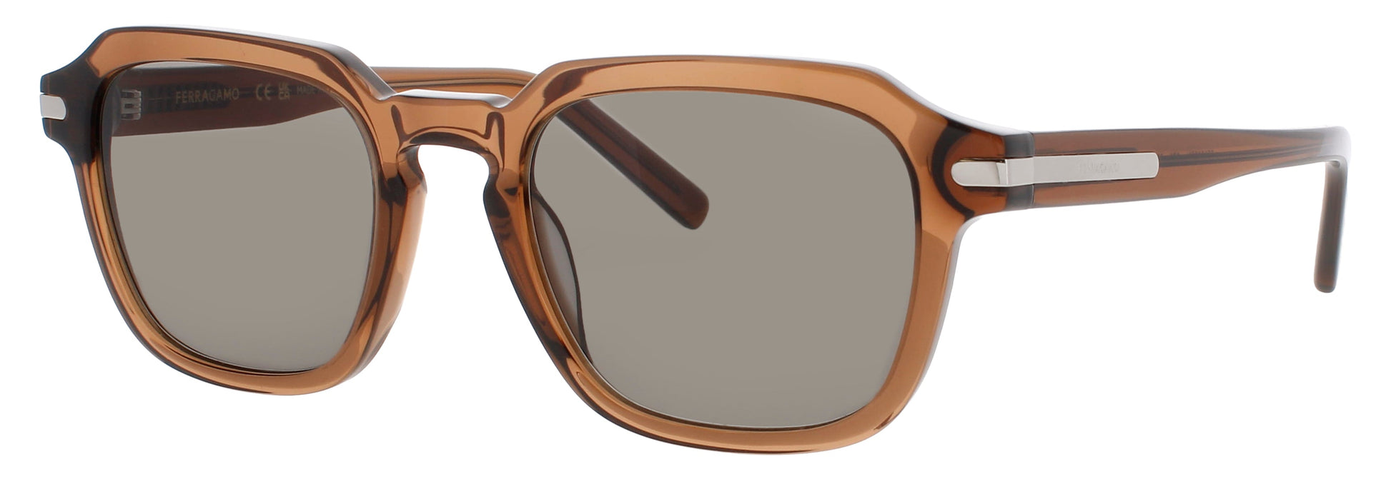 SALVATORE FERRAGAMO SF1089SN Frame TRANSPARENT BROWN Lens SOLID GREY