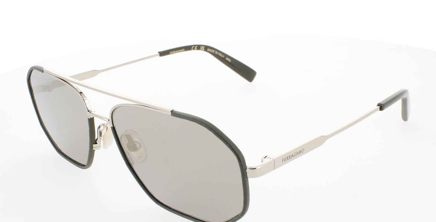 SALVATORE FERRAGAMO SF303SLN Frame GOLD/DARK GREEN Lens GREY