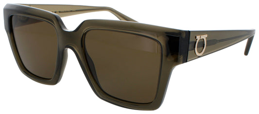 SALVATORE FERRAGAMO SF2014S Frame TRANSPARENT GREEN Lens PINK