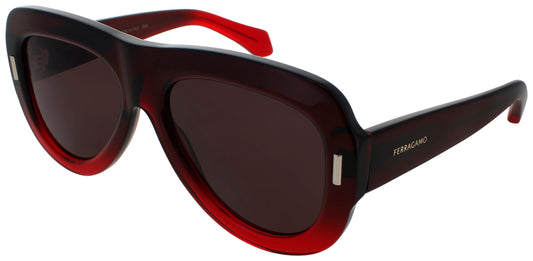 SALVATORE FERRAGAMO SF2029SE Frame TRANSPARENT DARK RED GRADIENT Lens GREY